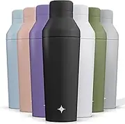 JoyJolt Triple Insulated Cocktail/Protein Shaker Bottle. 20oz Shaker Cup with Alcohol Measure Lid and Jigger Cap. 12hr Ice Cold Bottle for Protein Mixes, Shake or Smoothie, Metal Mixer