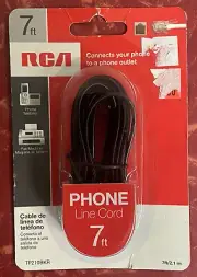 RCA 7ft Phone Line Cord Black Brand New In Package