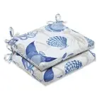 Outdoor/Indoor Sealife Square Corner Seat Cushions, 18.5" x 16", Blue 2 Count