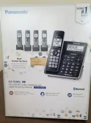 Panasonic Link2Cell Cordless Phone with Answering Machine - 5 Handsets...