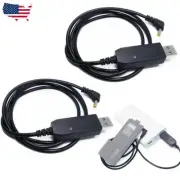 2X USB Charger Cable For BaoFeng UV-5R BL-5L 3800mAh Battery UV-S9 plus UV10R