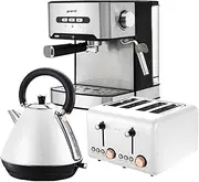 My Best Buy - Pronti Toaster, Kettle & Coffee Machine Breakfast Set - White