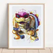 Roy Koopa Ballpoint Pen Print, Super Mario Art Poster