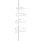 iDesign York Tension Adjustable Corner Shower Bathroom Wire Caddy White 59.6cm