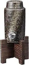 Ale-net Shochu Server, Plum Wine Server, 900cc, Black IGA Radium Shochu, Plum Wine Server, 5 Pieces, Includes Wooden Base, Mino Ware, Made in Japan