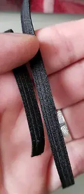 10 YARDS Knitted 1/4" 6mm Elastic BLACK quarter .25" inch wide Sewing Face Masks