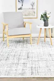 Griffon Jaguar White Grey Blue Rug