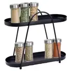 2 Tier Slimline Spice Jars Shelf Holder Kitchen Bench Storage Organiser Can Rack