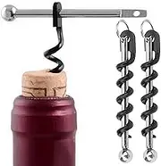 2Pcs Cork Screw Wine Bottle Opener Keyring, Black Portable Corkscrew Wine Bottles Opener, Beer Bottle Opener Kitchen Accessories for Home Kitchens Cafes and Restaurants