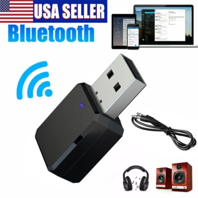 3.5mm AUX To USB Wireless Bluetooth Audio Stereo Car Music Receiver Converter