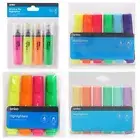 4/6 Pack Highlighters Pens Markers Pastel, Neon, Glitter, Window Tip, Chisel Tip