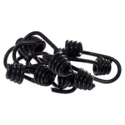 Wire Bungee Cord Hooks – Shock Cord – 10 Pack – Black Plastic Coated – for Bo...