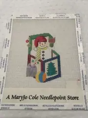 Snowman Jack in the Box Hand Painted Needlepoint Canvas