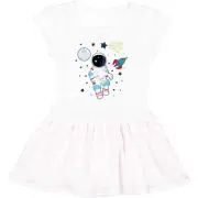 Inktastic Astronaut The Moon Spaceship And Shooting Star For Light Toddler Dress