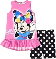 [Disney] Toddler Girl Minnie Mouse Naia™ Shortsleeve Summer Holiday Tops Tee and Shorts Set
