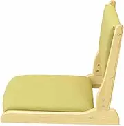 Floor Chair with Back Support,Folding Reading Chair Wood Legless Tatami,Comfortable Backrest,for Living Room Bedroom(Color14)