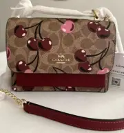 NWT Coach Mini Klare Crossbody Bag Signature Canvas Cherry Print CY716 Purse