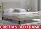 PREMIUM CRISTIAN KING SINGLE DOUBLE QUEEN KING SIZE WHITE OAK FABRIC BED FRAME