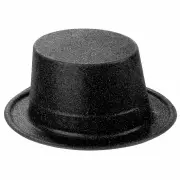 Black Glitter Top Hat