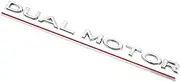 KEIVIWO Dual Motor Emblem Sticker for Tesla Model 3 Model Y, ABS Underline Badge Letters Sticker for Car Rear Trunk Compatible with Tesla Model 3/Y/S/X Decals Decorative Accessories (Silver)