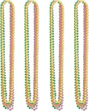 Beistle 53524 Neon Party Beads, 24 Piece, 33", Green/Pink/Yellow/Orange