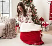 Pottery Barn Kids Red Velvet Santa Bag - Large (Dylan)