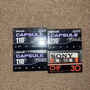 3 pack MAXELL CAPSULE METAL 110 TYPE IV BLANK CASSETTE TAPE SEALED. And Sony