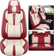 DELPOS Replacement for Car Seat Covers Universal Full Set Accessories for SsangYong Kyron Actyon Car Accessories, red