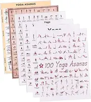 TEHAUX Yoga Posters Set 6pcs Yoga Poses Canvas Wall Art Home Yoga Decor Replaceable Wall Picture Stretch Poster