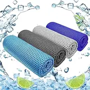 Cooling Towel 40"x12" for Sweat 4pcs Sweat Towels Cooling Towels for Neck and Face Soft Breathable Chilly Sports Towel for Yoga,Gym,Golf,Camping,Running,Fitness