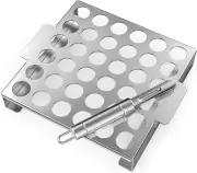 Skyflame Jalapeno Grill Rack with Handle and Chili Pepper Corer Tool - Silver