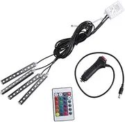 SOESFOUFU Car Atmosphere Lights 9 Led RGB Neon Lights Strip Lamps Ir Remote PVC Rubber Material Universal Fit for Dc 12v Cars Trucks Random Color