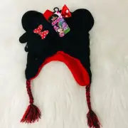 Brand New Berkshire Girls 2-Pc. Minnie Mouse Hat & Gloves Set Black & Red OSFM