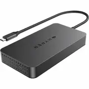 Hyper HyperDrive HD7002GL USB Type C Docking Station for Notebook/Monitor/Headphone/Microphone - Grey - 2 Displays Supported - 4K - 3840 x 2160 - 4 x