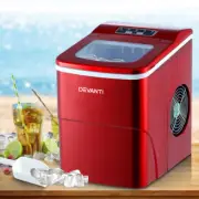 Portable Ice Cube Maker Commercial Benchtop Machine LED Control Panel 2L Red