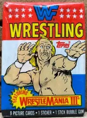 1987 Topps WWF Wrestling Wrestlemania III Wax Pack Trading Cards Unopened Hulk