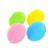 Frcolor 4pcs Hair Scalp Brush Silicone Shampoo Scalp Brush Head Scrubber Brush