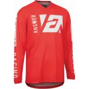 NEW ANSWER RACING MENS SYNCHRON MERGE JERSEY, RED/WHITE, LARGE, 446749