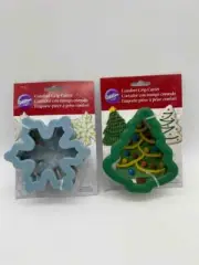 Wilton Pair Holiday Christmas Tree Snowflake Comfort Grip Cookie Cutters NEW