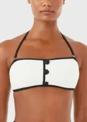 KATE SPADE CONTRAST BANDEAU BIKINI TOP BIKINI BOTTOM SET M