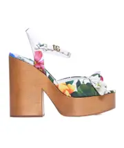 Dolce Gabbana Floral Printed Platform Sandals 36,38.5,39.5,38,39,40,36.5,41 mixed pattern printed cloth