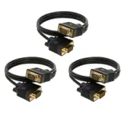 3-Pack- 6FT SVGA M/M 15 Pin Cable -HD Display TV Video Projector PC Monitor Cord