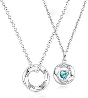 [Generic] M ö bius necklace, Three second Heartbeat Couple necklace, 2 matching necklaces, light luxury niche high-end collarbone chain，Suitable for girlfriends and couples (2pcs)
