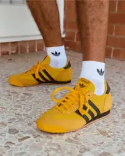 [adidas] adidas Men's R71 Shoes in Crew Yellow/Core Black/Gold Met Size 11 11 Crew Yellow/Core Black/Gold Met