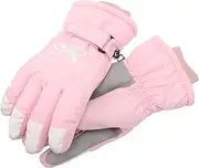 [GETAJGHSD] Winter Gloves Ski Gloves Warm Gloves Womans Gloves Men's Gloves Thermal Gloves Skiing Gloves for Women Bike Gloves Womens Snowboarding Gloves Snowboard Gear Pu Leather Pink
