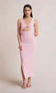BNWT BEC & BRIDGE CANDY PINK RIVIERA MIDI DRESS - SIZE 12 AU/8 US (RRP $260)