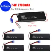 4Pcs RC Drone Lipo Battery 7.4V 2700mAh For Hubsan 10C H501S-14 H501C H501S Pro