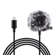Lavalier Micrófono de grabación de condensador con cable PULUZ 1.5m 8 Pin Jack