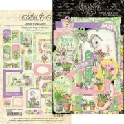 GRAPHIC 45 - GROW WITH LOVE - CHIPBOARD TAGS AND FRAMES - 30 PIECES