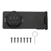 Password Rotary Hasp Locks Mechanical Cabinet Combination Latch Locks 5" Black